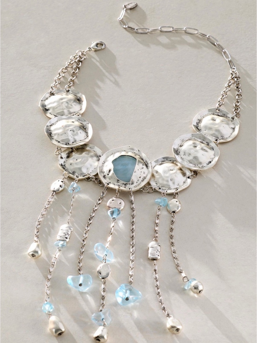 NWT $68 free people speak up statement layer necklace- silver